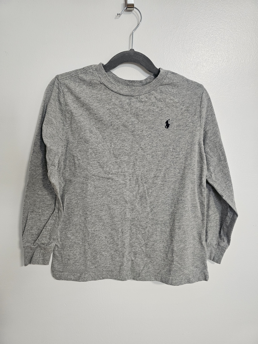 🧸2/20$ Polo Ralph Lauren Gray Long Sleeve Tee Size 6 Boy